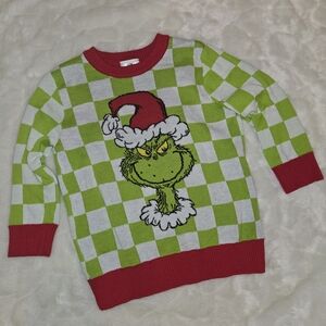 4T Checkered Grinch Sweater